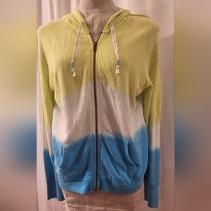 Arizona Womens Sweater XL  Multicolor Tie Dye Pullover Hoodie 100% Cotton.